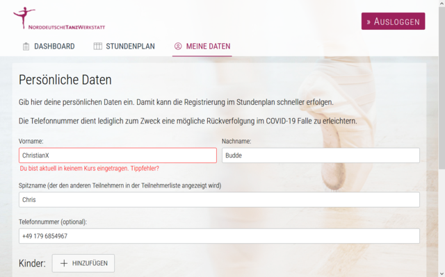 Meine Daten